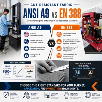 ANSI A9 절단-저항성 직물이 EN 388 펑크 테스트에서 가장 높은 등급을 획득할 수 있습니까?